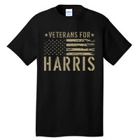 Vintage Veterans For Harris 2024 Military Vets Kamala Harris Gift Tall T-Shirt