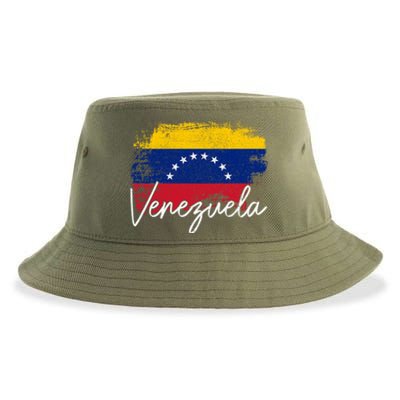 Venezuela Vintage Flag Venezuelan Pride Roots Great Gift Sustainable Bucket Hat