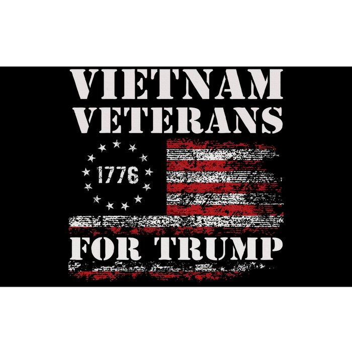 Vietnam Veterans For Trump 2024 American Flag 4th Of July Bumper Sticker