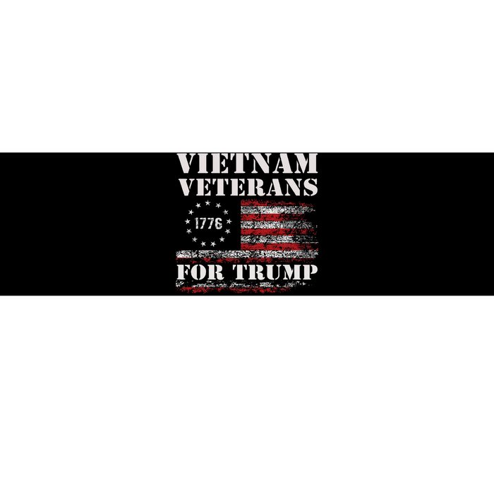 Vietnam Veterans For Trump 2024 American Flag 4th Of July Bumper Sticker