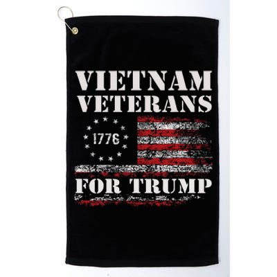 Vietnam Veterans For Trump 2024 American Flag 4th Of July Platinum Collection Golf Towel