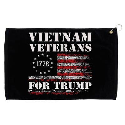 Vietnam Veterans For Trump 2024 American Flag 4th Of July Grommeted Golf Towel