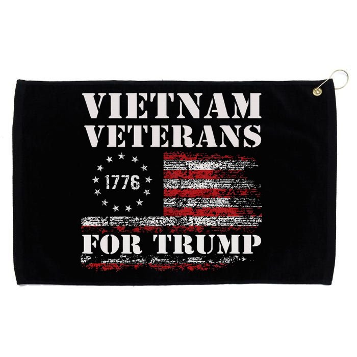 Vietnam Veterans For Trump 2024 American Flag 4th Of July Grommeted Golf Towel