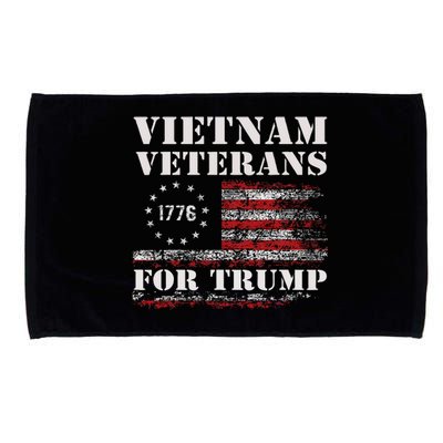 Vietnam Veterans For Trump 2024 American Flag 4th Of July Microfiber Hand Towel