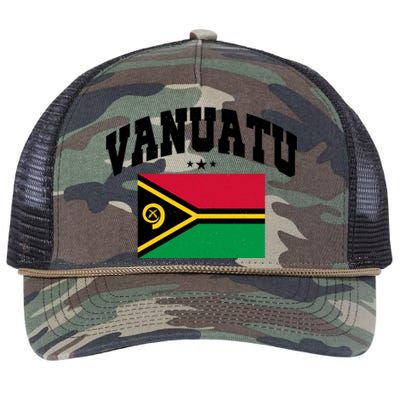 Vintage Vanuatu Flag Throwback Athletic Gift Retro Rope Trucker Hat Cap