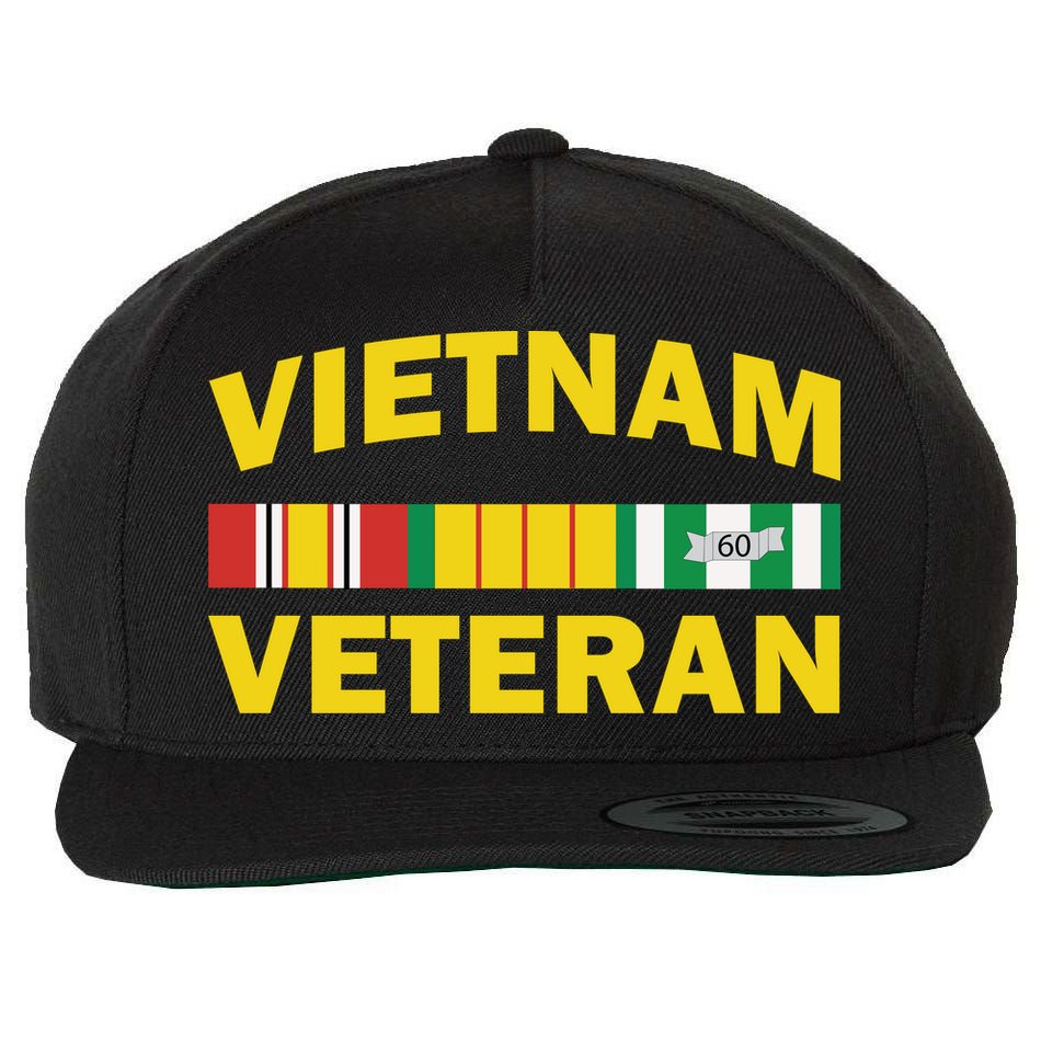 Vietnam Veteran Flag Logo Wool Snapback Cap