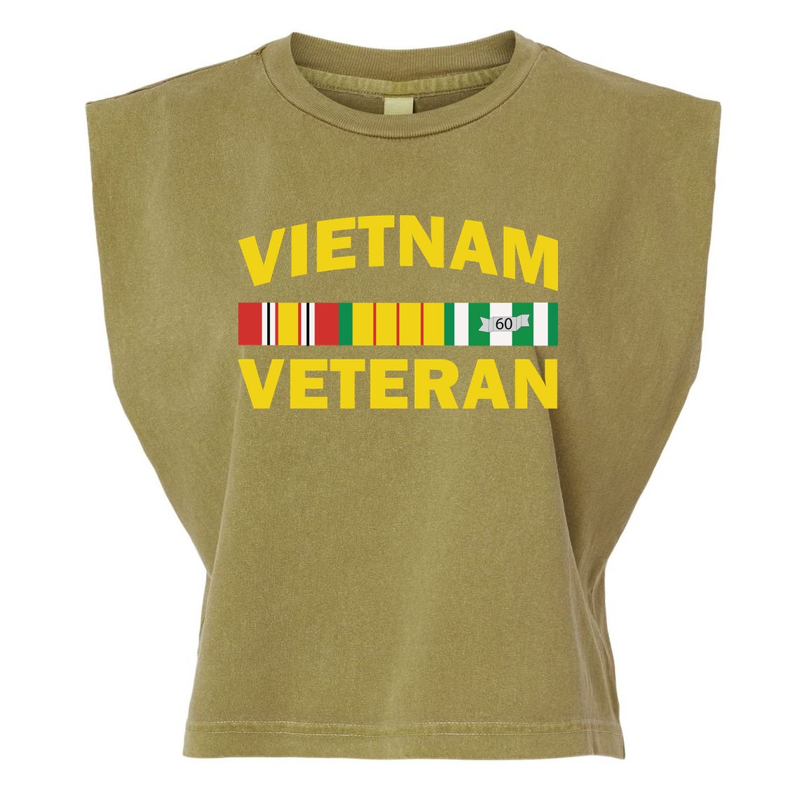 Vietnam Veteran Flag Logo Garment-Dyed Women's Muscle Tee