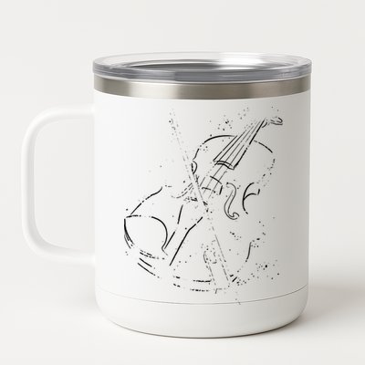 Vintage Violin For Music Lovers 12 oz Stainless Steel Tumbler Cup