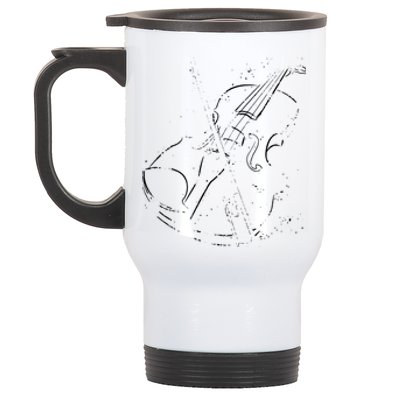 Vintage Violin For Music Lovers Stainless Steel Travel Mug