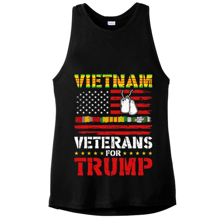 Vietnam Veterans For Trump 2024 Election Ladies PosiCharge Tri-Blend Wicking Tank