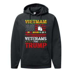 Vietnam Veterans For Trump 2024 Election Performance Fleece Hoodie