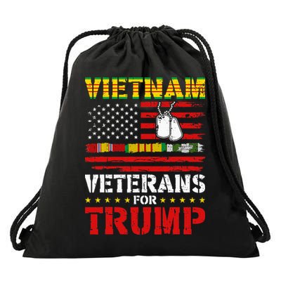 Vietnam Veterans For Trump 2024 Election Drawstring Bag