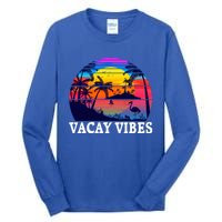 Vacay Vibes Family Vacation Trip Vintage Beach Summer Gift Tall Long Sleeve T-Shirt