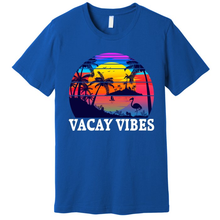 Vacay Vibes Family Vacation Trip Vintage Beach Summer Gift Premium T-Shirt