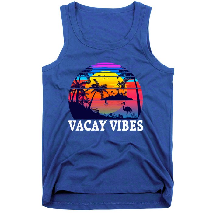 Vacay Vibes Family Vacation Trip Vintage Beach Summer Gift Tank Top