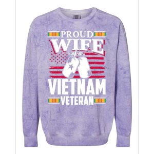 Vietnam Veteran Funny Gift Proud Wife Tees Mom Grandma Gift Funny Gift Colorblast Crewneck Sweatshirt