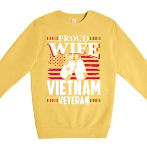 Vietnam Veteran Funny Gift Proud Wife Tees Mom Grandma Gift Funny Gift Premium Crewneck Sweatshirt