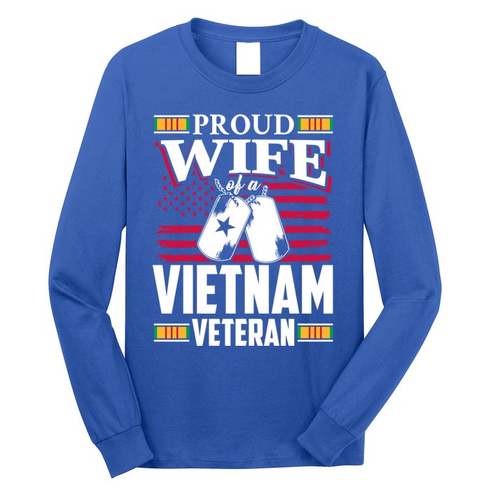 Vietnam Veteran Funny Gift Proud Wife Tees Mom Grandma Gift Funny Gift Long Sleeve Shirt