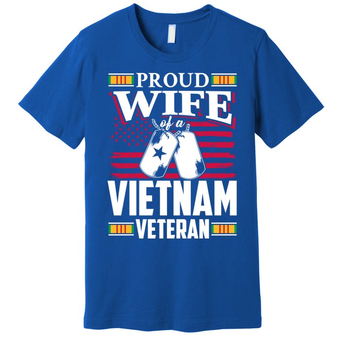 Vietnam Veteran Funny Gift Proud Wife Tees Mom Grandma Gift Funny Gift Premium T-Shirt