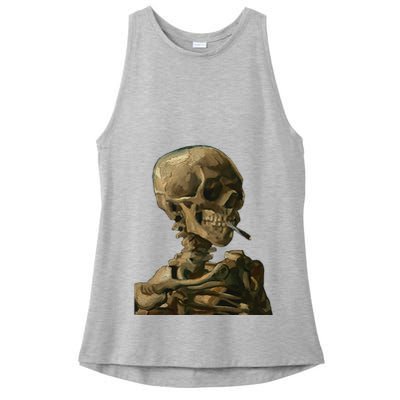 Vintage Van Gogh Skull Van Gogh Head Of A Skeleton Halloween Ladies PosiCharge Tri-Blend Wicking Tank