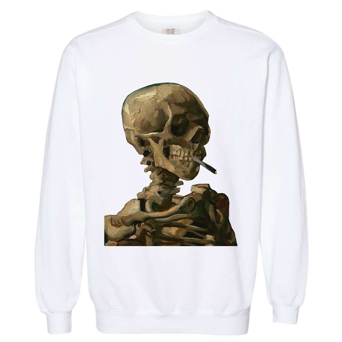 Vintage Van Gogh Skull Van Gogh Head Of A Skeleton Halloween Garment-Dyed Sweatshirt