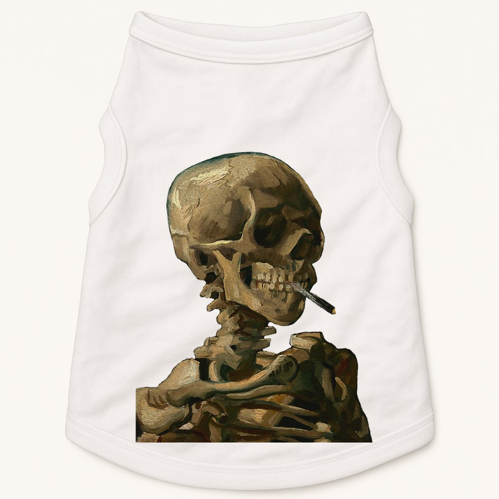 Vintage Van Gogh Skull Van Gogh Head Of A Skeleton Halloween Doggie Tank