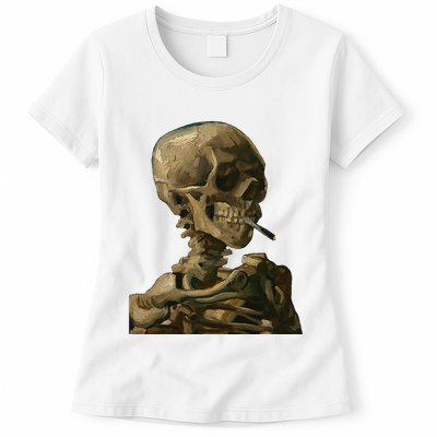 Vintage Van Gogh Skull Van Gogh Head Of A Skeleton Halloween Womens T-Shirt