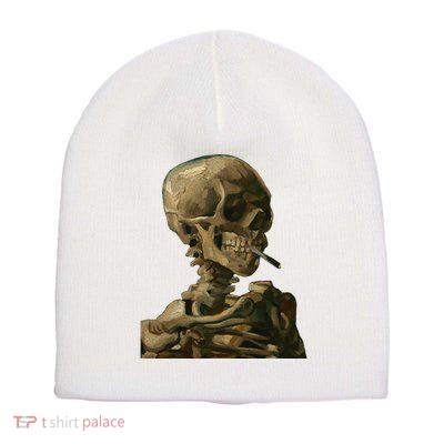 Vintage Van Gogh Skull Van Gogh Head Of A Skeleton Halloween Short Acrylic Beanie