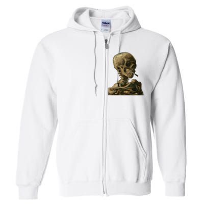 Vintage Van Gogh Skull Van Gogh Head Of A Skeleton Halloween Full Zip Hoodie