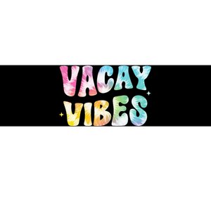 Vacay Vibes Groovy Tie Dye Summer Vacation Family Trip Retro Bumper Sticker