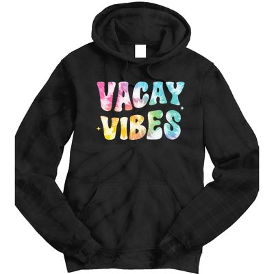 Vacay Vibes Groovy Tie Dye Summer Vacation Family Trip Retro Tie Dye Hoodie