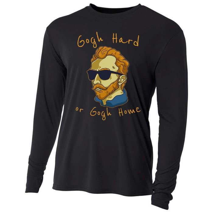 Vincent Van Gogh Hard Or Go Home Artist Humor Pun Cooling Performance Long Sleeve Crew