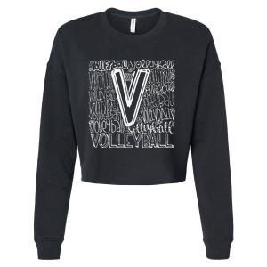 Volleyball Volleyball Gift Volleyball Cropped Pullover Crew