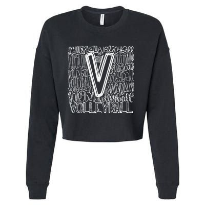 Volleyball Volleyball Gift Volleyball Cropped Pullover Crew