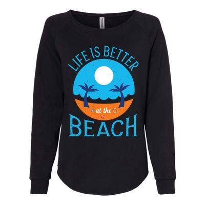 Vacation Vibes Gift Life At The Beach Flip Flops Vacay Gift Womens California Wash Sweatshirt