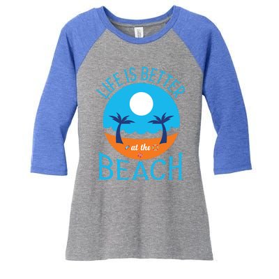 Vacation Vibes Gift Life At The Beach Flip Flops Vacay Gift Women's Tri-Blend 3/4-Sleeve Raglan Shirt