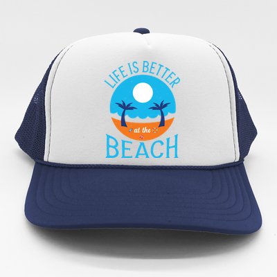 Vacation Vibes Gift Life At The Beach Flip Flops Vacay Gift Trucker Hat