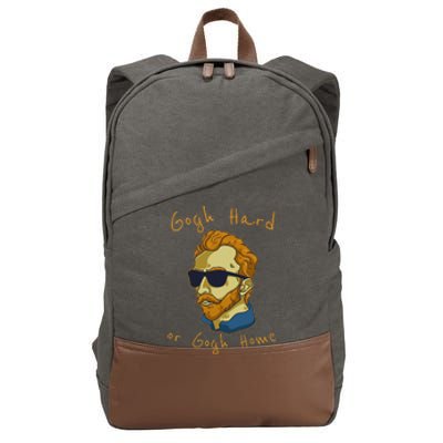 Vincent Van Gogh Hard Or Go Home Artist Humor Pun Cotton Canvas Backpack