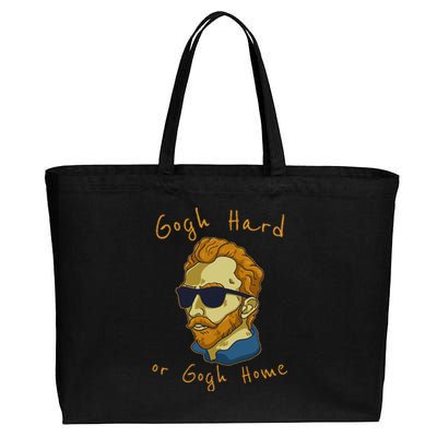 Vincent Van Gogh Hard Or Go Home Artist Humor Pun Cotton Canvas Jumbo Tote