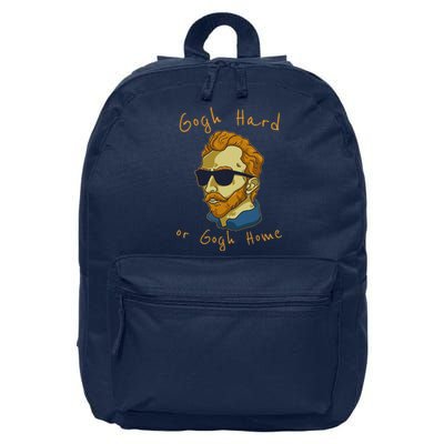 Vincent Van Gogh Hard Or Go Home Artist Humor Pun 16 in Basic Backpack