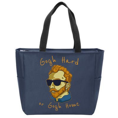 Vincent Van Gogh Hard Or Go Home Artist Humor Pun Zip Tote Bag