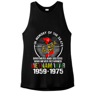 Vietnam Veteran Gift Memory Brothers And Sisters Never Returned Ladies PosiCharge Tri-Blend Wicking Tank
