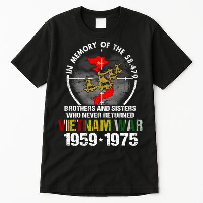 Vietnam Veteran Gift Memory Brothers And Sisters Never Returned Tall T-Shirt