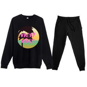 Vacay Vibes Gift Premium Crewneck Sweatsuit Set