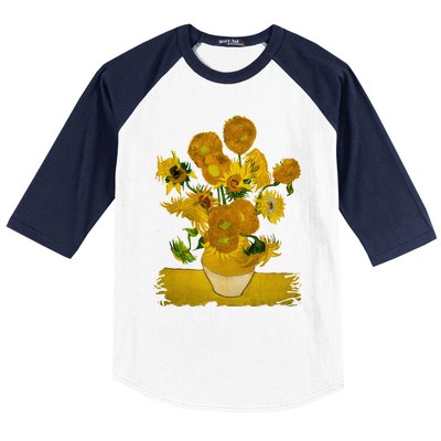 Vincent Van Gogh Sunflowers Cute Gift Baseball Sleeve Shirt