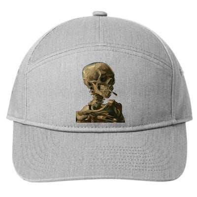 Vintage Van Gogh Skull Van Gogh Head Of A Skeleton Halloween 7-Panel Snapback Hat