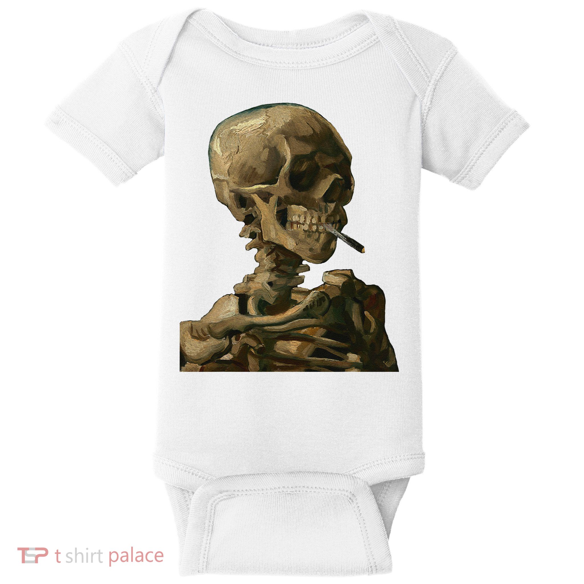 Vintage Van Gogh Skull Van Gogh Head Of A Skeleton Halloween Baby Bodysuit