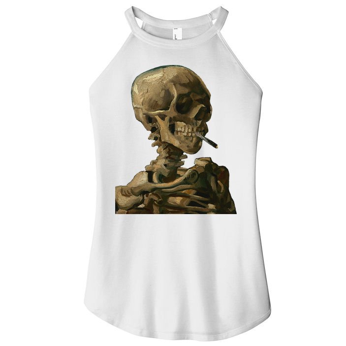 Vintage Van Gogh Skull Van Gogh Head Of A Skeleton Halloween Women's Perfect Tri Rocker Tank