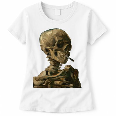 Vintage Van Gogh Skull Van Gogh Head Of A Skeleton Halloween Womens T-Shirt