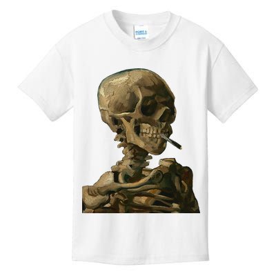 Vintage Van Gogh Skull Van Gogh Head Of A Skeleton Halloween Kids T-Shirt